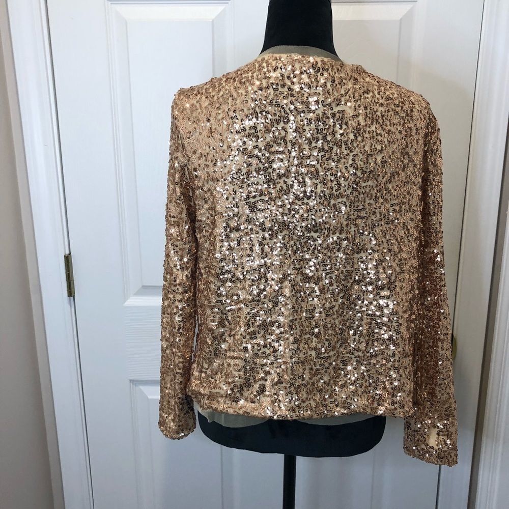 Rain gold sequin and tulle long sleeve jacket size small - Picture 10 of 10